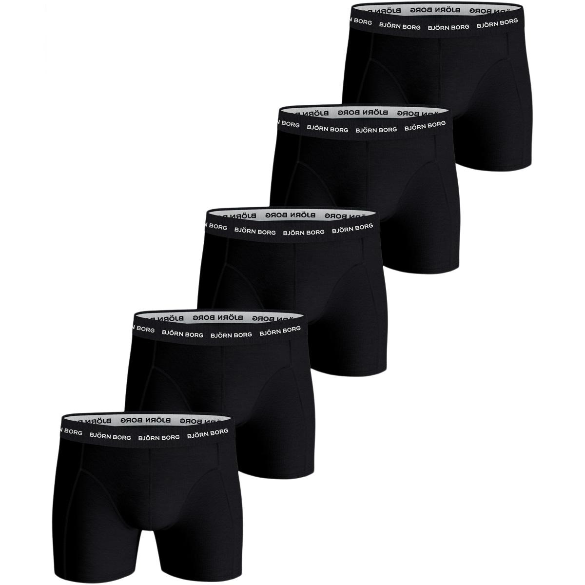 Björn Borg 5-Pack Cotton Stretch Boxershorts Herre Black