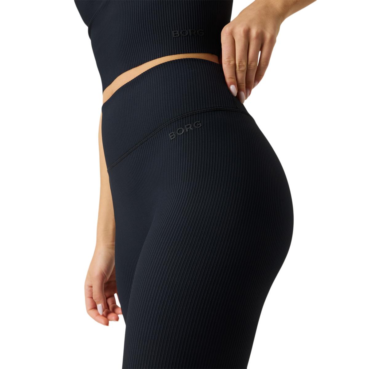 Björn Borg Studio Ribbed Treningstights Dame BLACK BEAUTY