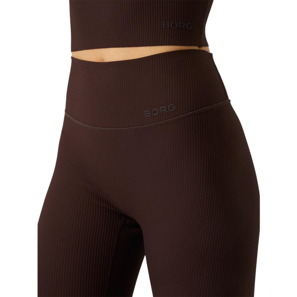 Björn Borg Studio Ribbed Træningstights Dame COFFEE BEAN