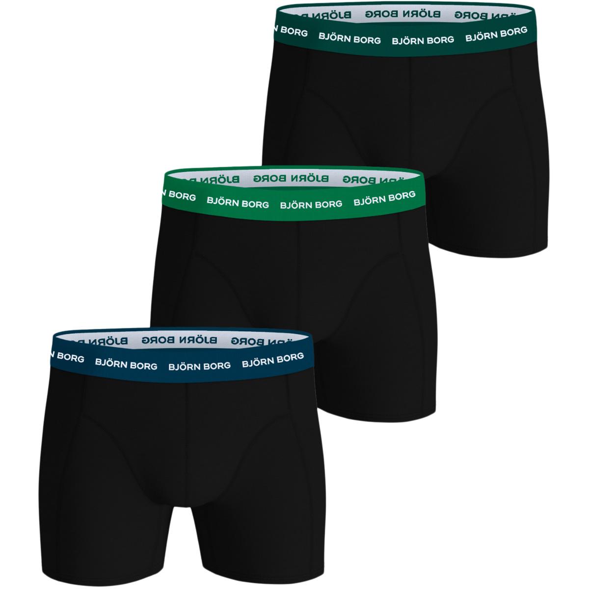 Björn Borg 3-Pack Cotton Stretch Boxershorts Herre Black/Black