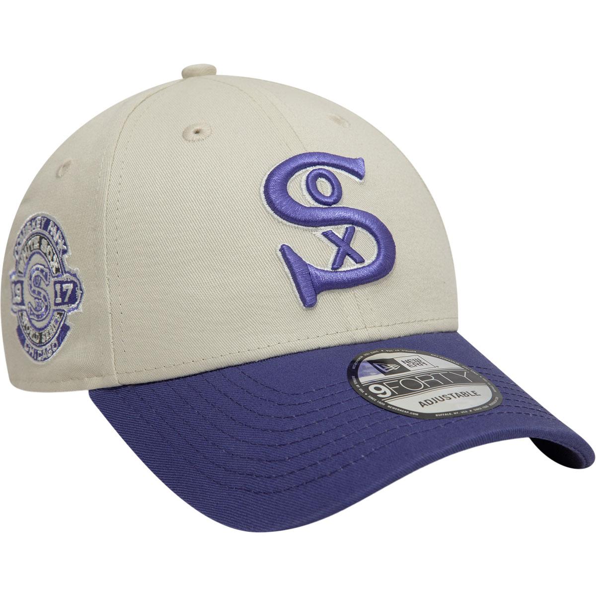 New Era 9FORTY Side Patch Chicago White Sox Strapback Cap White blue
