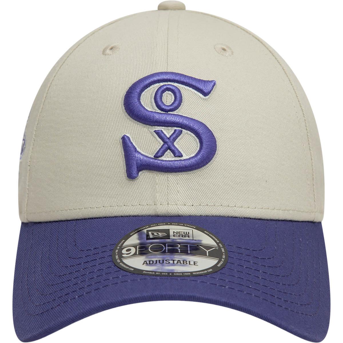 New Era 9FORTY Side Patch Chicago White Sox Strapback Cap White blue