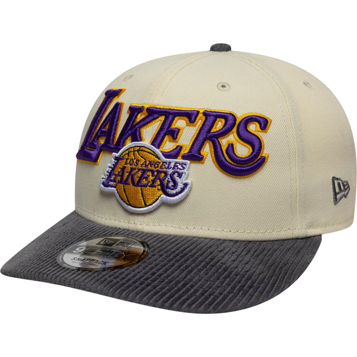 New Era 9FIFTY LA Lakers Cord Visor Snapback Cap Beige