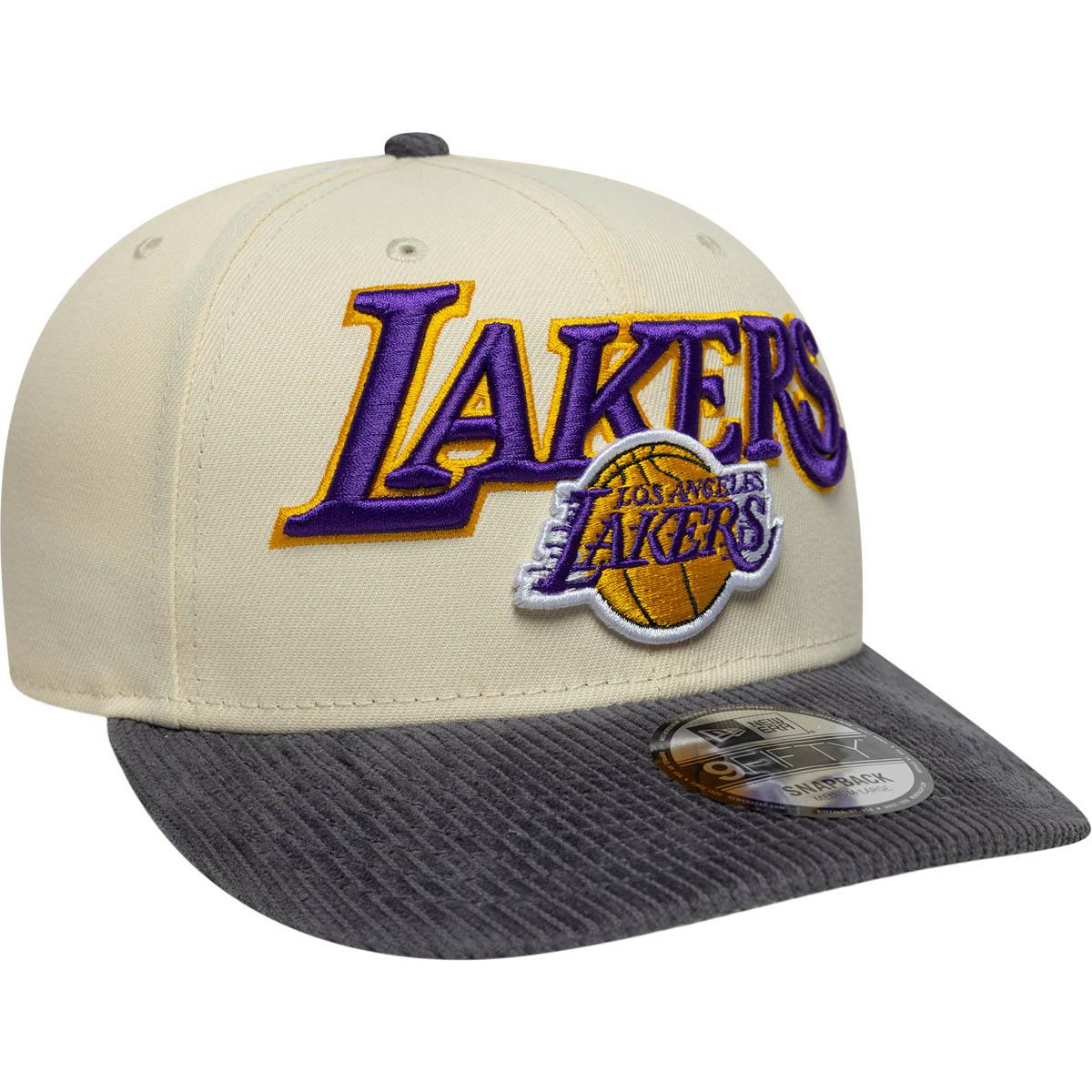 New Era 9FIFTY LA Lakers Cord Visor Snapback Cap Beige