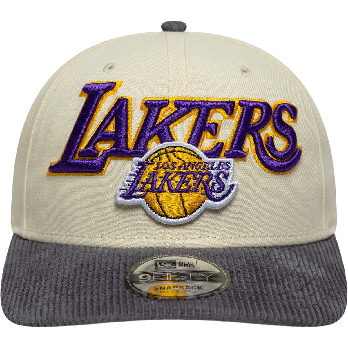 New Era 9FIFTY LA Lakers Cord Visor Snapback Cap Beige