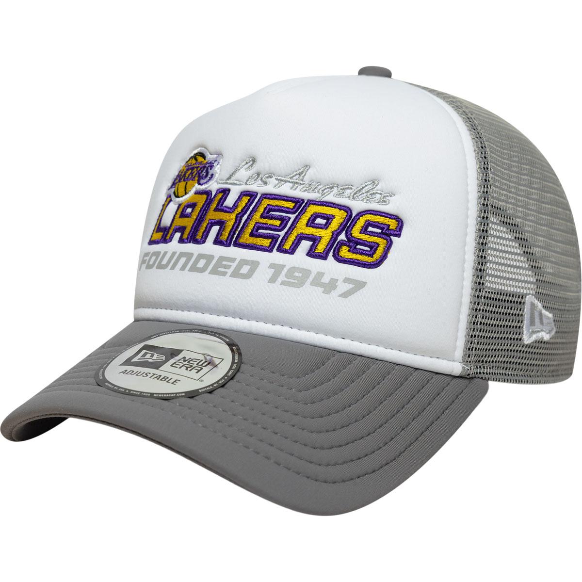 New Era A-Frame LA Lakers Trucker Snapback Cap Grey