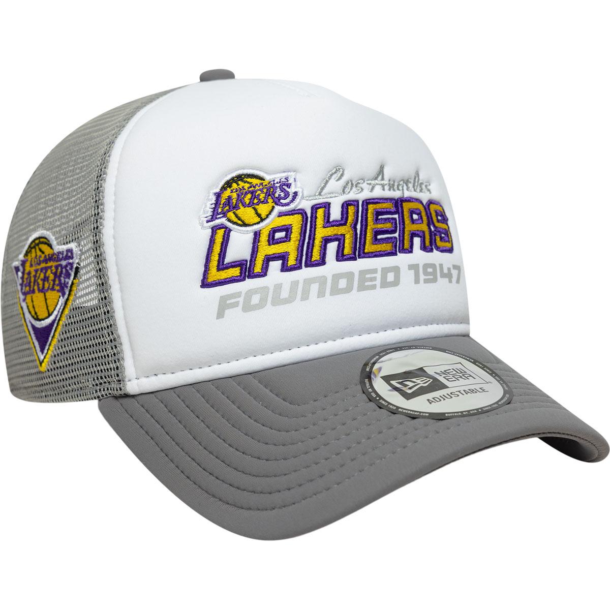 New Era A-Frame LA Lakers Trucker Snapback Cap Grey