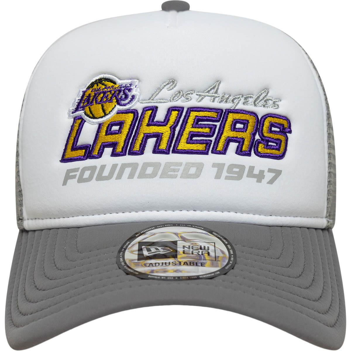 New Era A-Frame LA Lakers Trucker Snapback Cap Grey