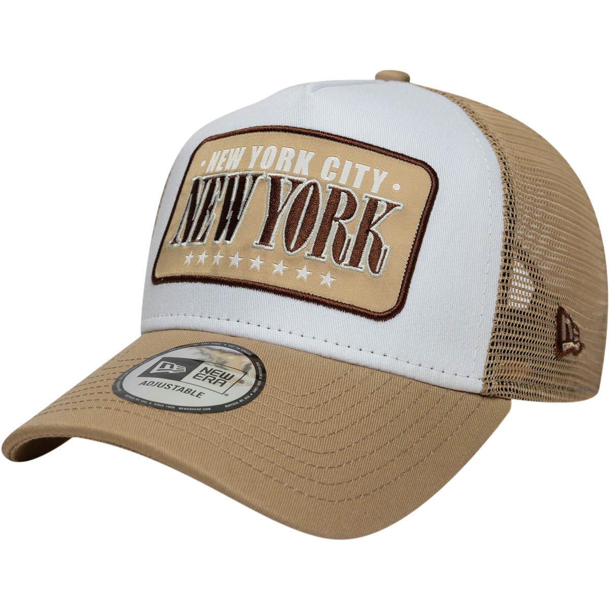New Era New York City Trucker Snapback Cap Cam/whi