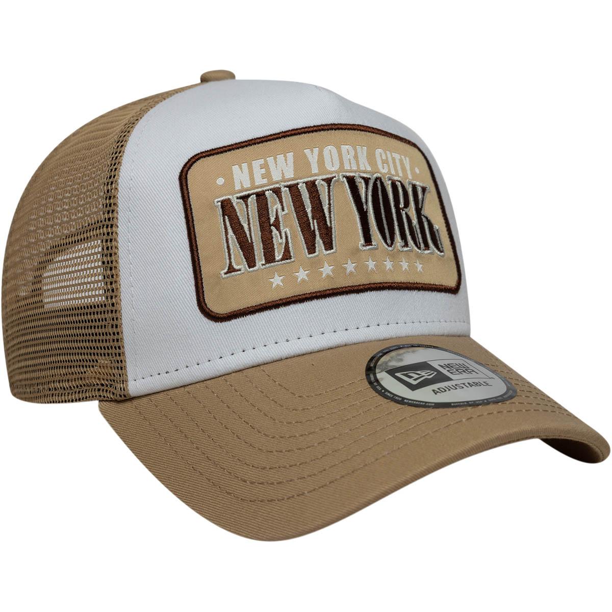 New Era New York City Trucker Snapback Cap Cam/whi