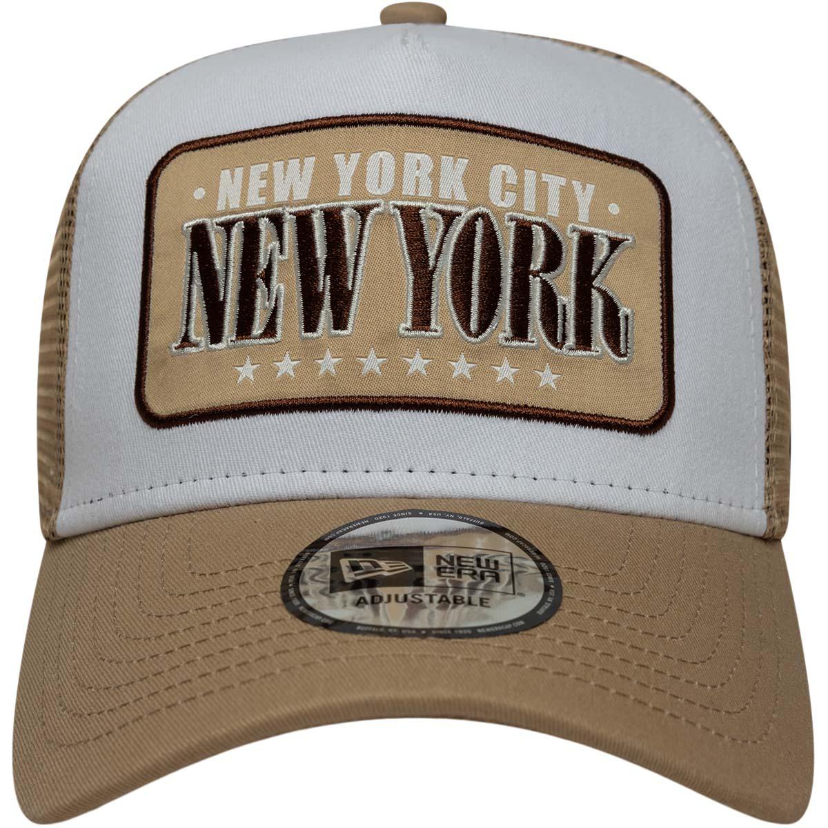 New Era New York City Trucker Snapback Cap Cam/whi