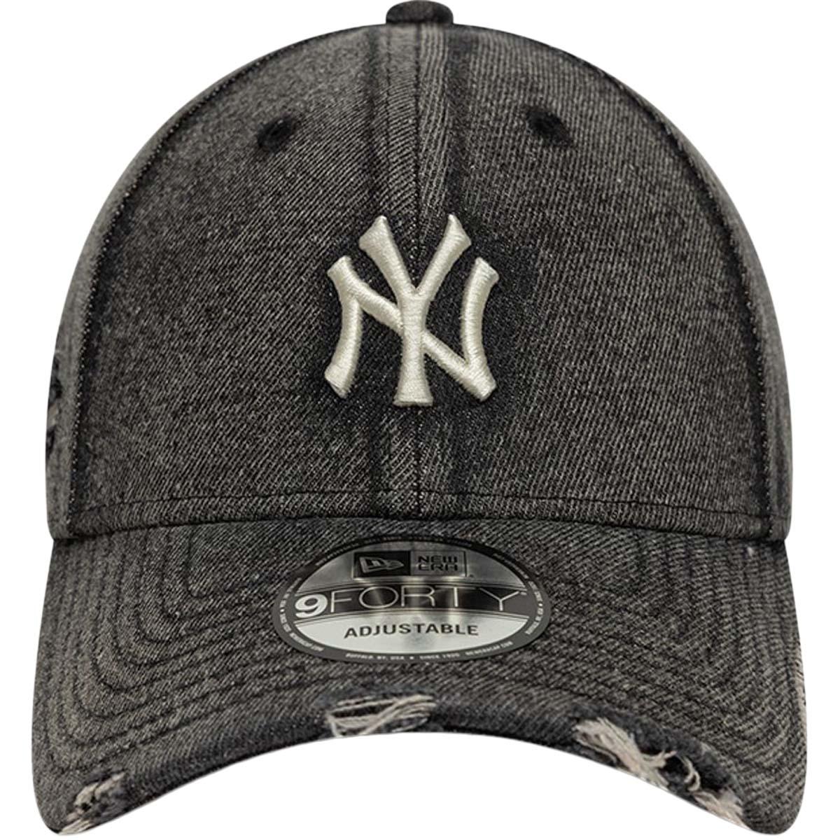 New Era 9FORTY Acid Wash Denim Strapback Cap Black