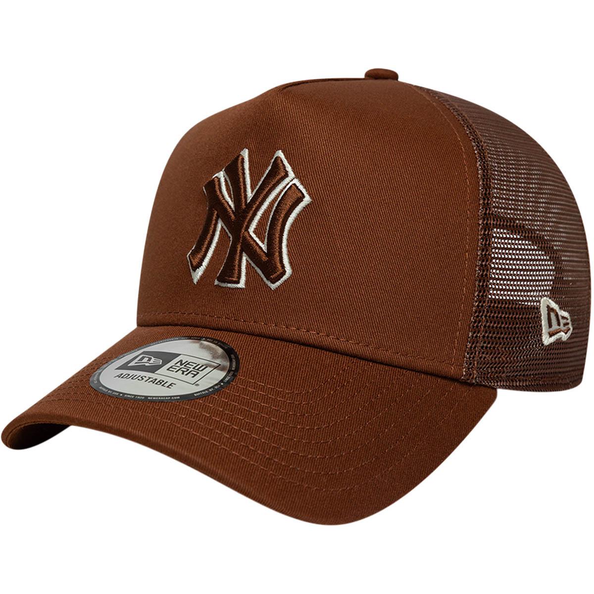New Era Outline New York Yankees Trucker Snapback Cap Brown