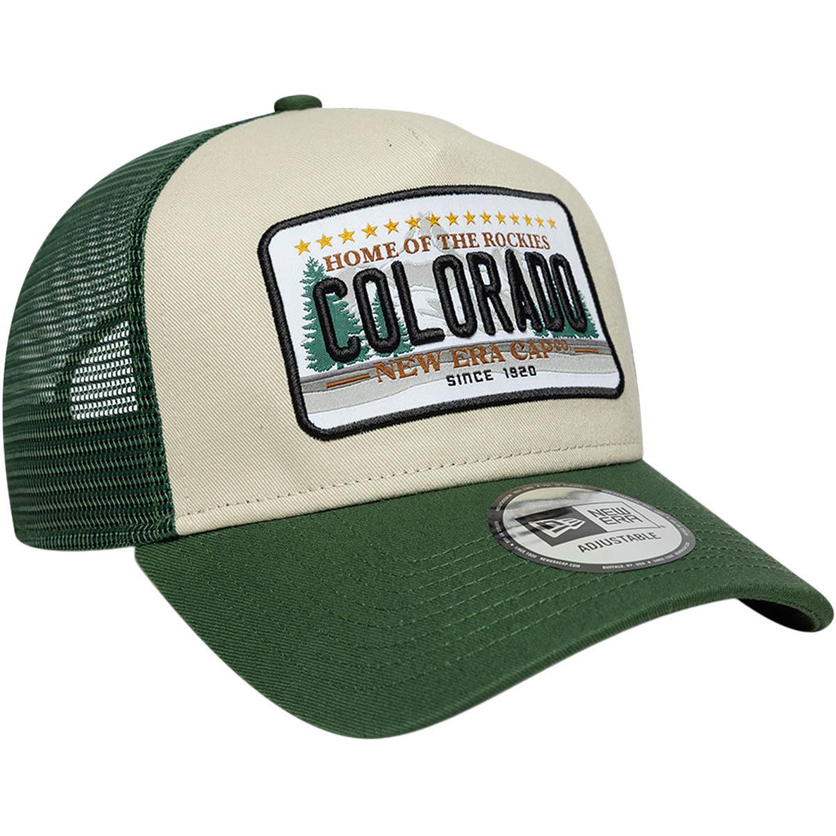 New Era Licence Plate Trucker Snapback Cap Dark green