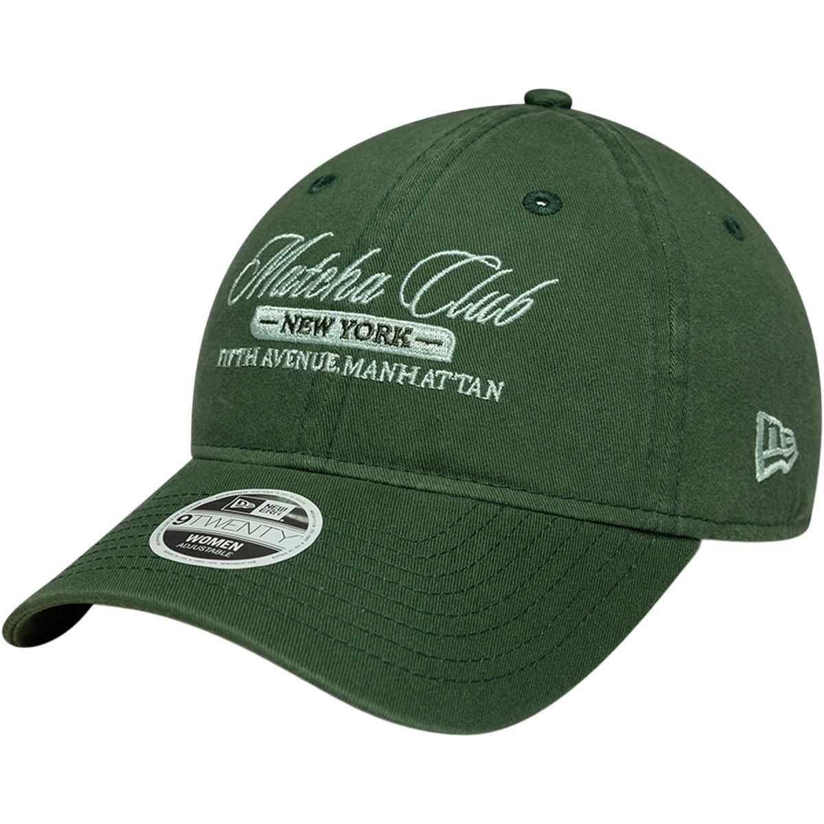 New Era 9TWENTY Cafe Slogan Strapback Cap Dame Dark green
