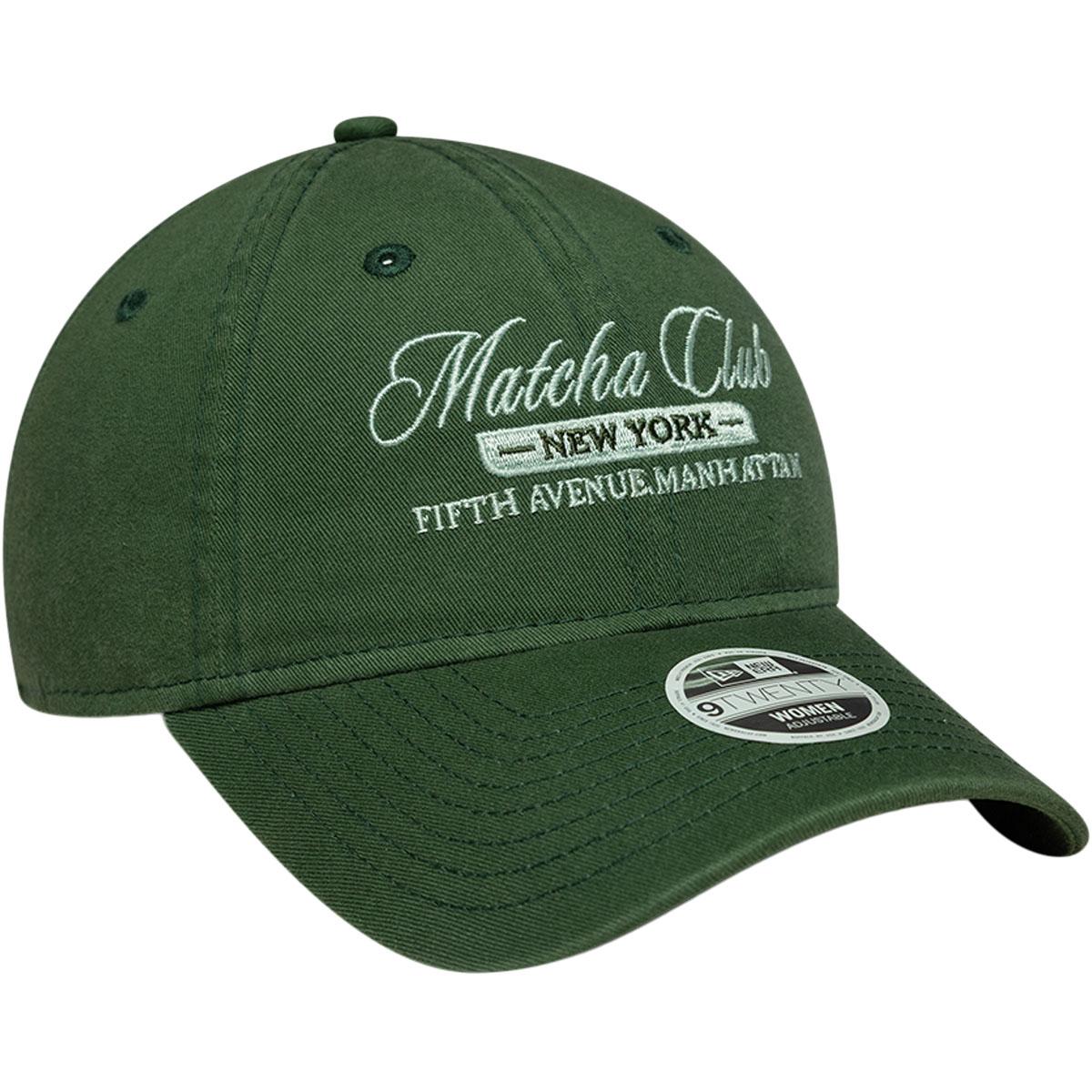 New Era 9TWENTY Cafe Slogan Strapback Cap Dame Dark green