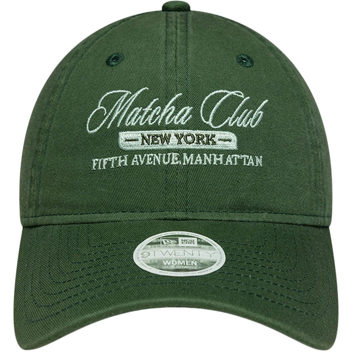 New Era 9TWENTY Cafe Slogan Strapback Cap Dame Dark green