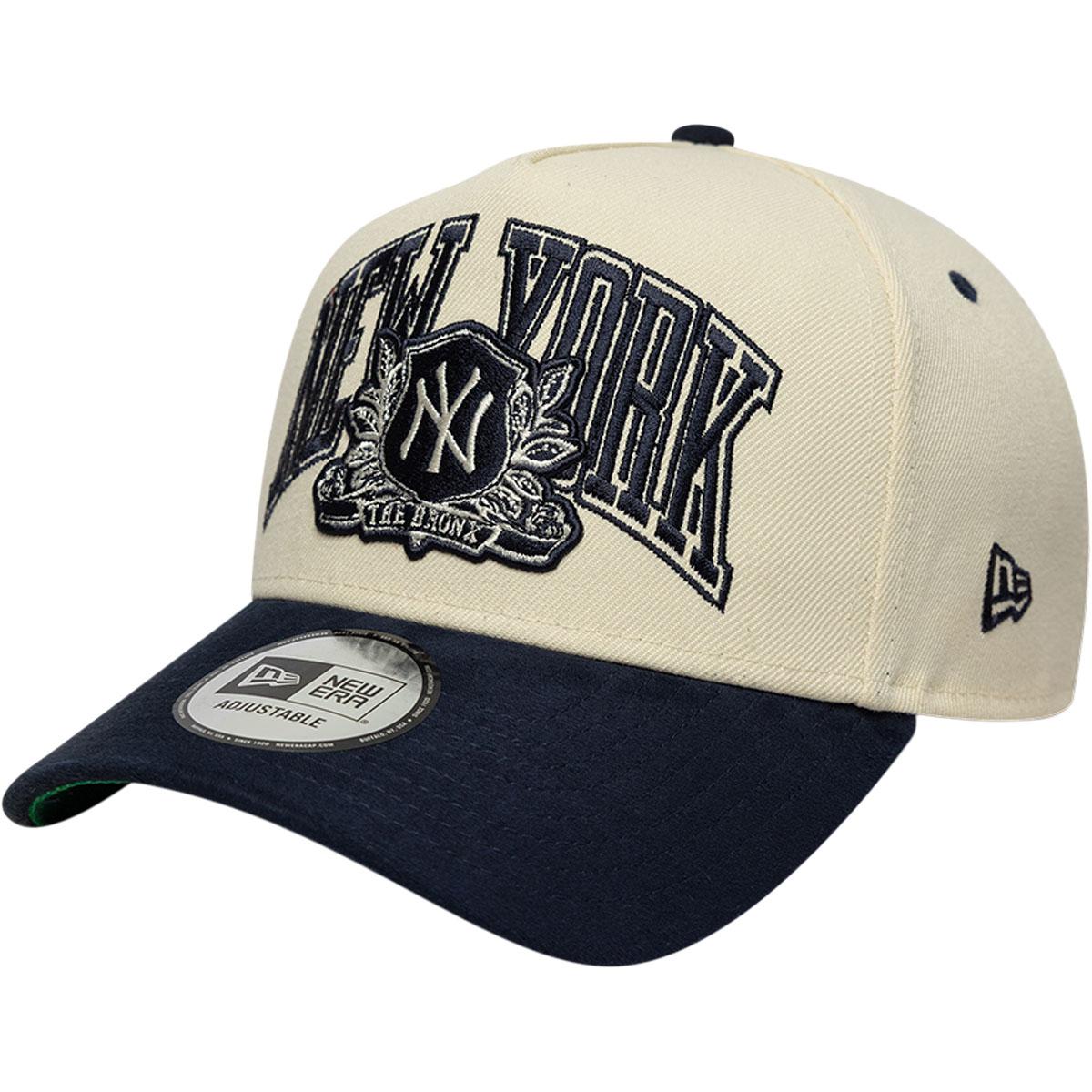 New Era Wordmark Suede Eframe New York Yankees Snapback Cap Light beige