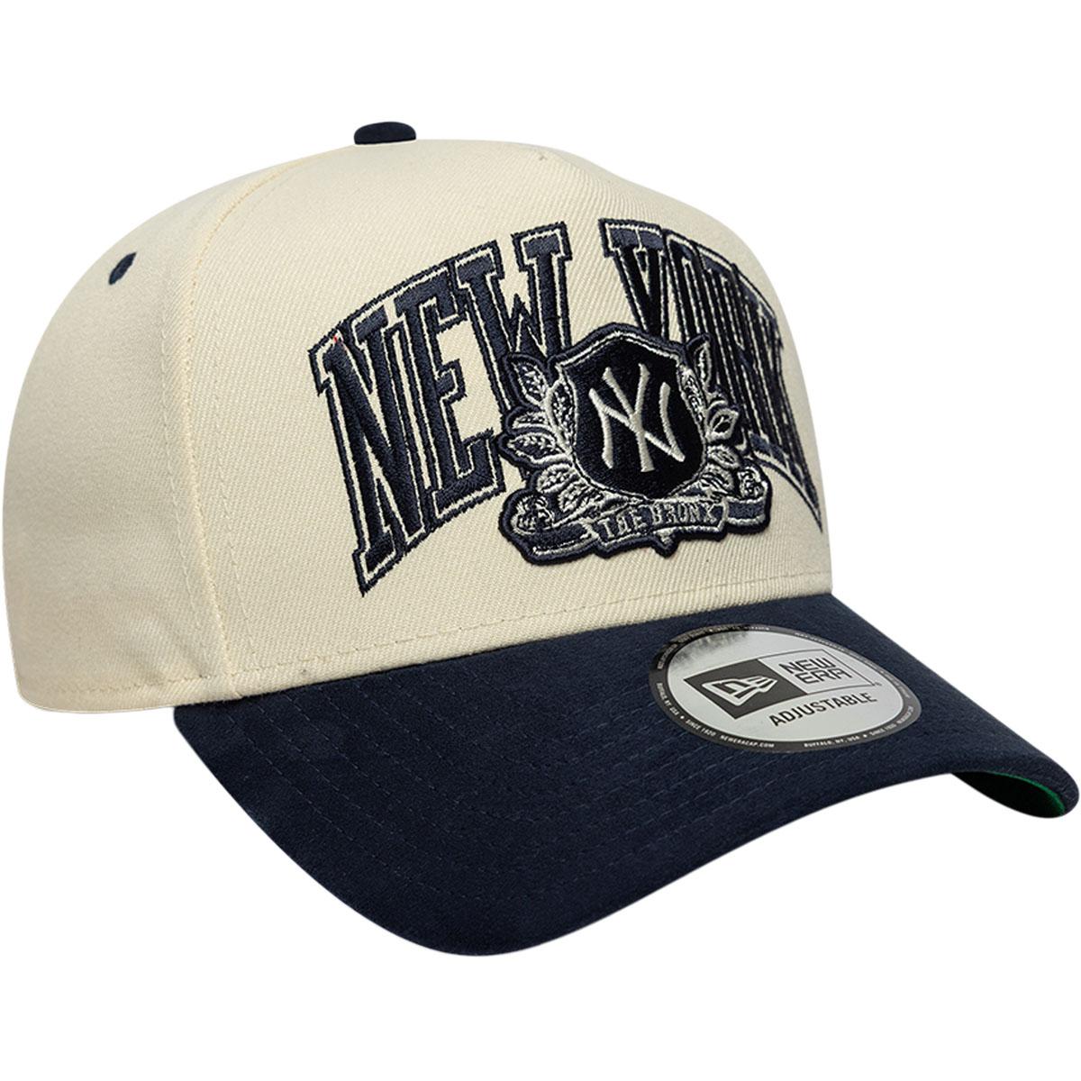 New Era Wordmark Suede Eframe New York Yankees Snapback Cap Light beige