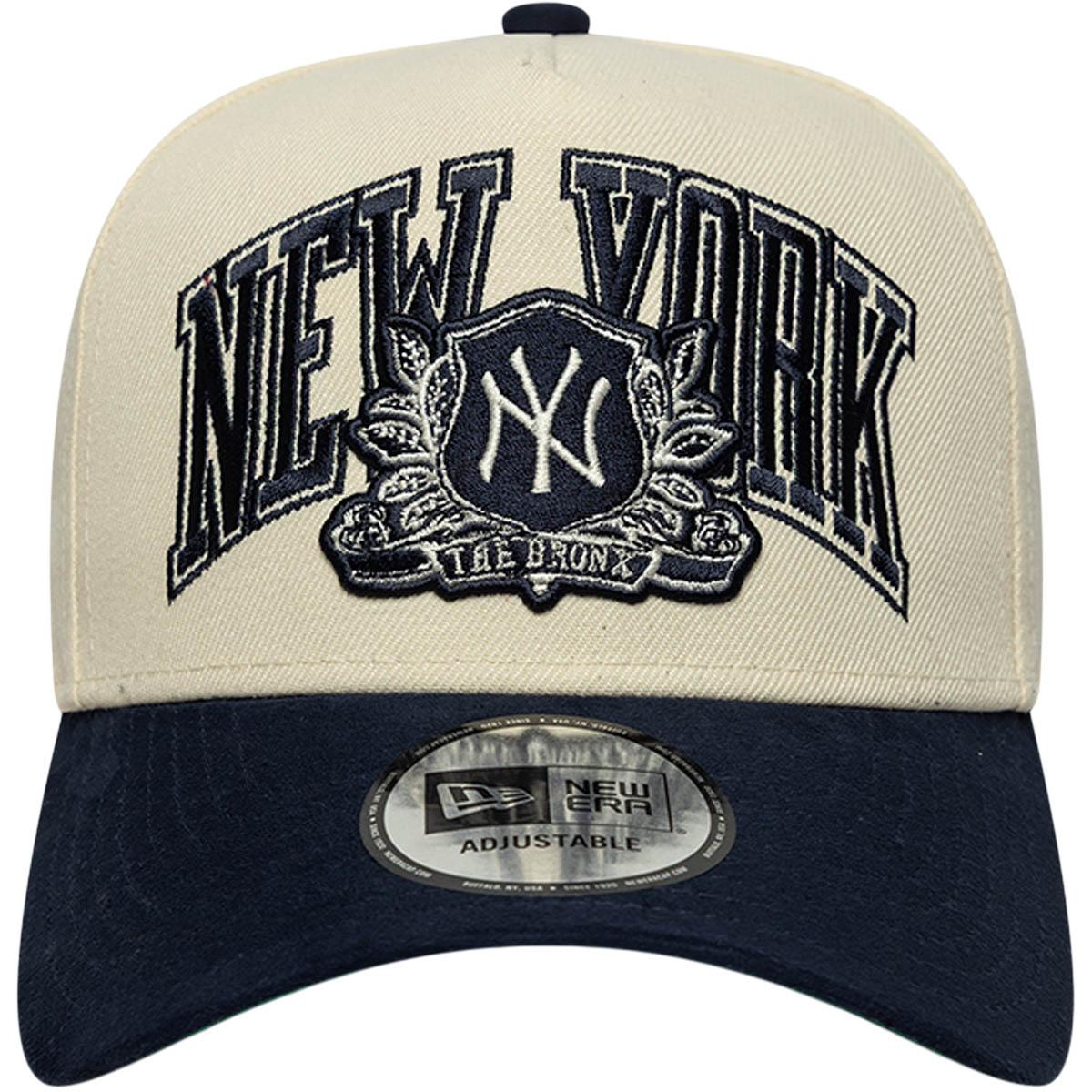 New Era Wordmark Suede Eframe New York Yankees Snapback Cap Light beige