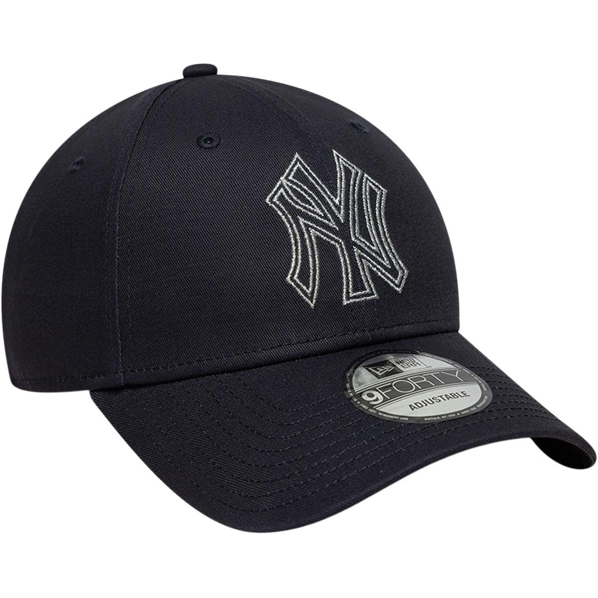 New Era 9FORTY Metallic Outline New York Yankees Strapback Cap Navy
