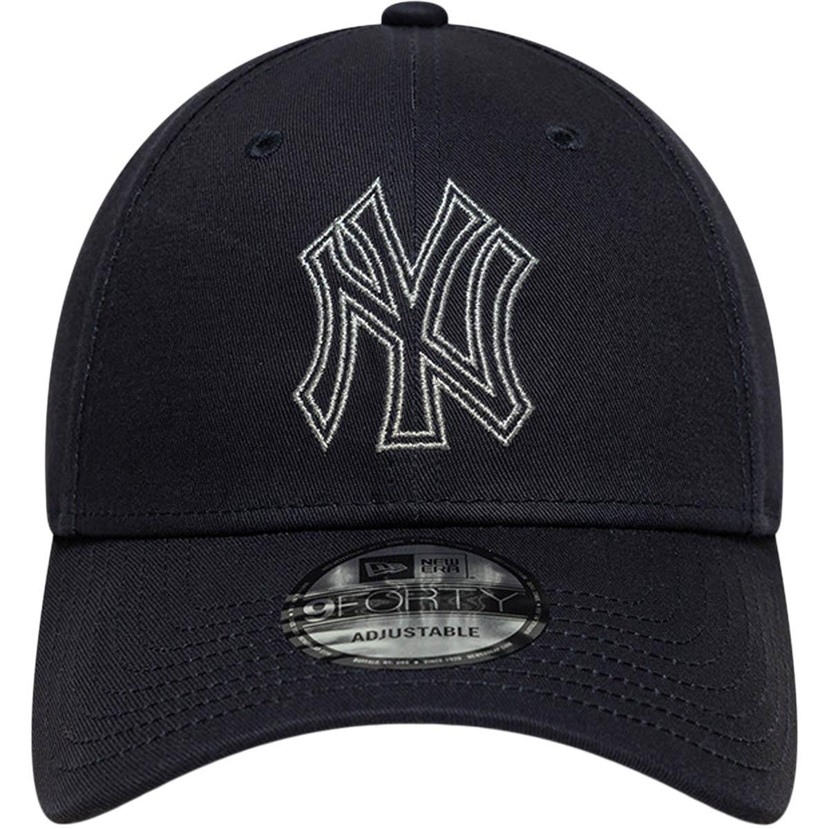 New Era 9FORTY Metallic Outline New York Yankees Strapback Cap Navy