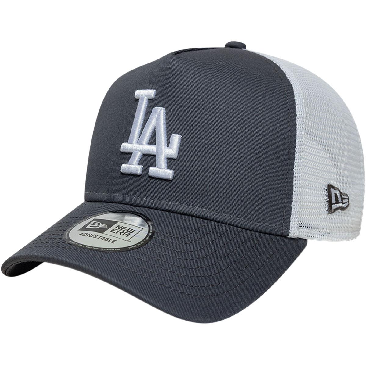 New Era League Essentials Los Angeles Dodgers Trucker Snapback Cap Grey