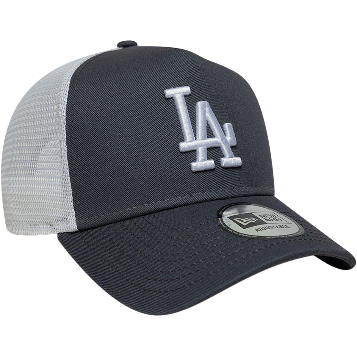 New Era League Essentials Los Angeles Dodgers Trucker Snapback Cap Grey