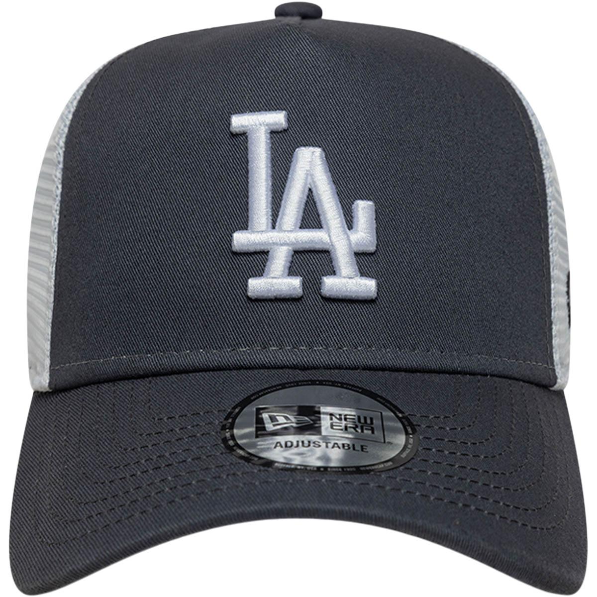 New Era League Essentials Los Angeles Dodgers Trucker Snapback Cap Grey
