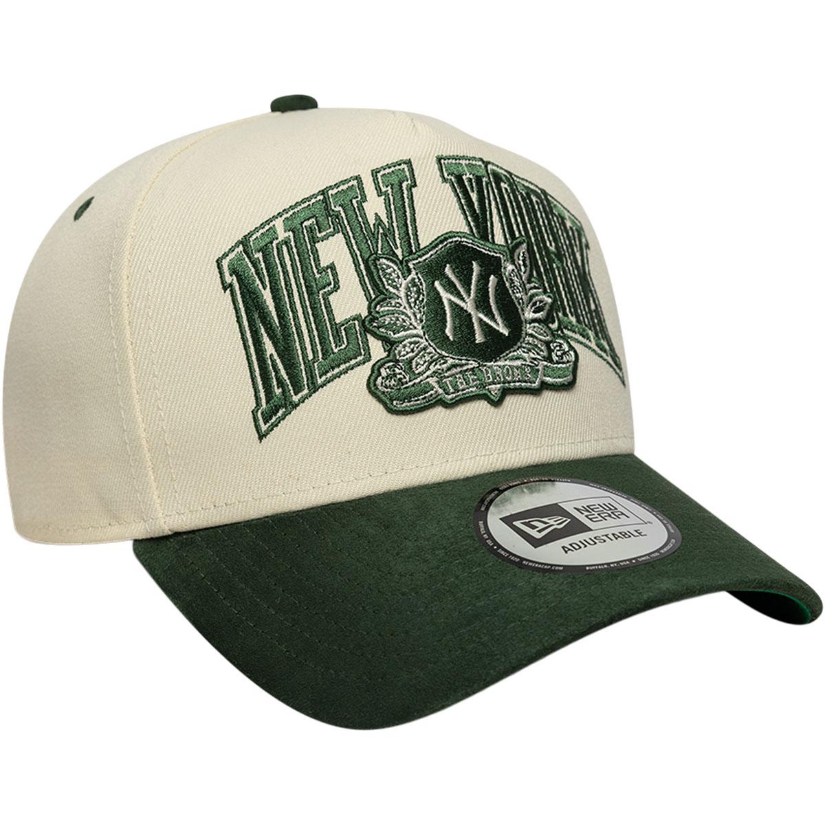 New Era Wordmark Suede Eframe New York Yankees Snapback Cap Light beige