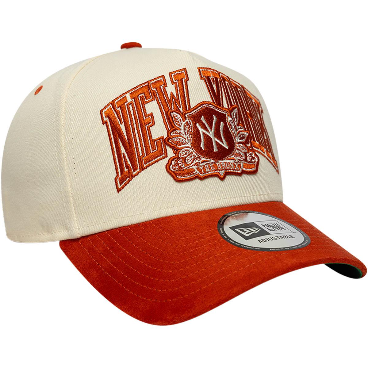 New Era Wordmark Suede Eframe New York Yankees Snapback Cap Light beige