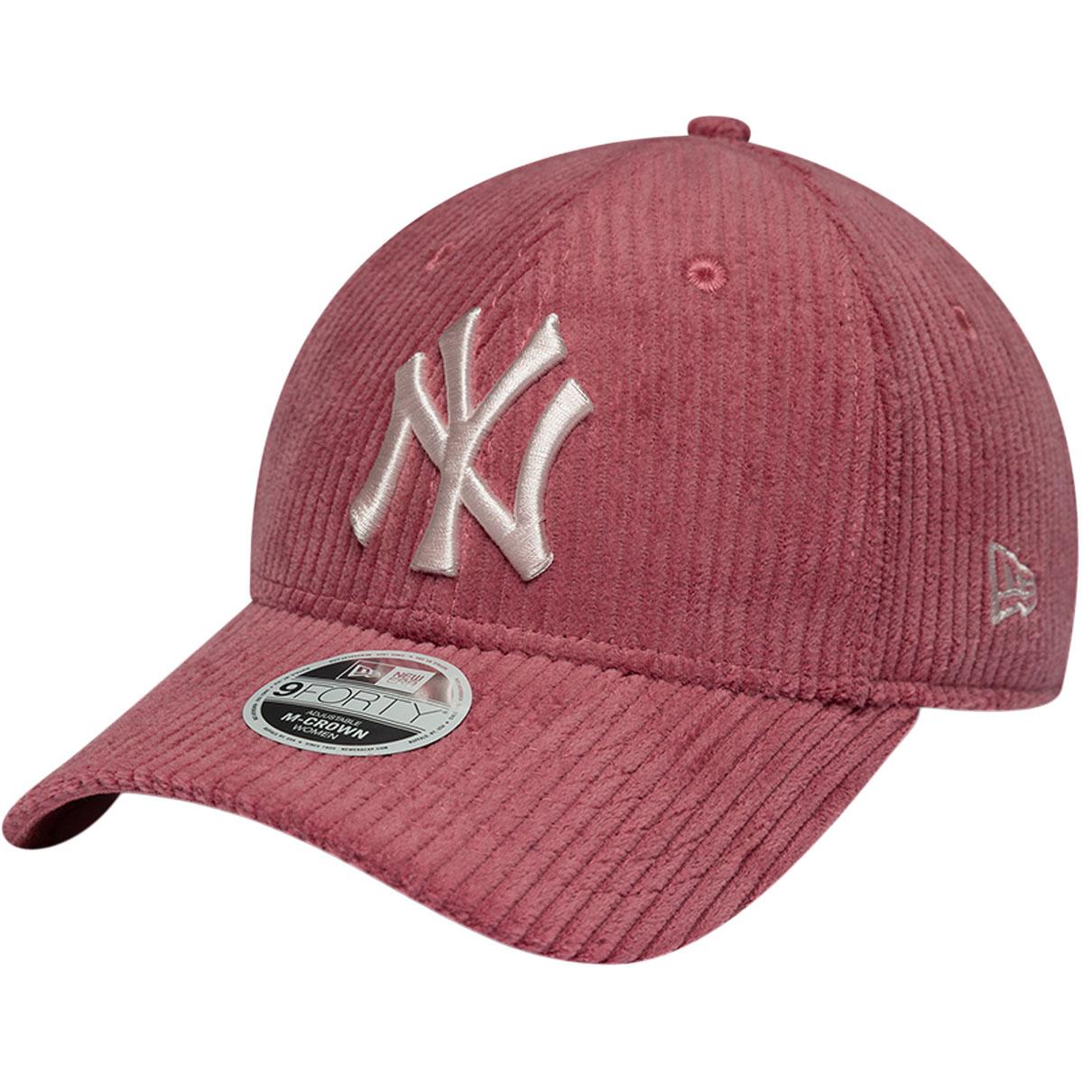 New Era 9FORTY Chunky Cord New York Yankees Strapback Cap Dame Rose Red