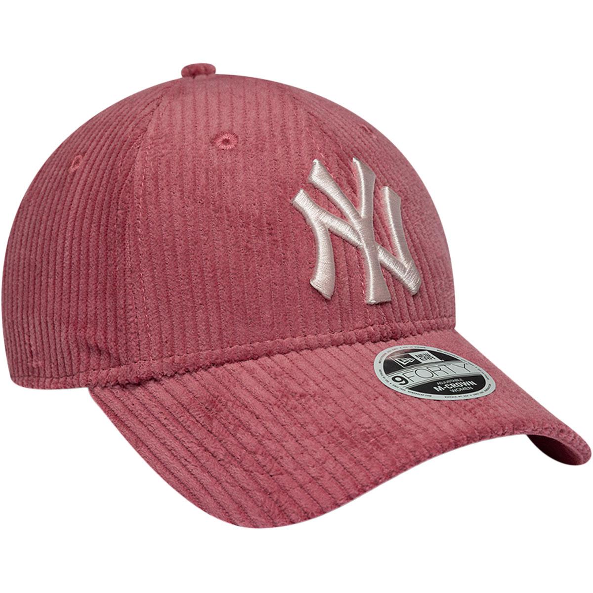 New Era 9FORTY Chunky Cord New York Yankees Strapback Cap Dame Rose Red