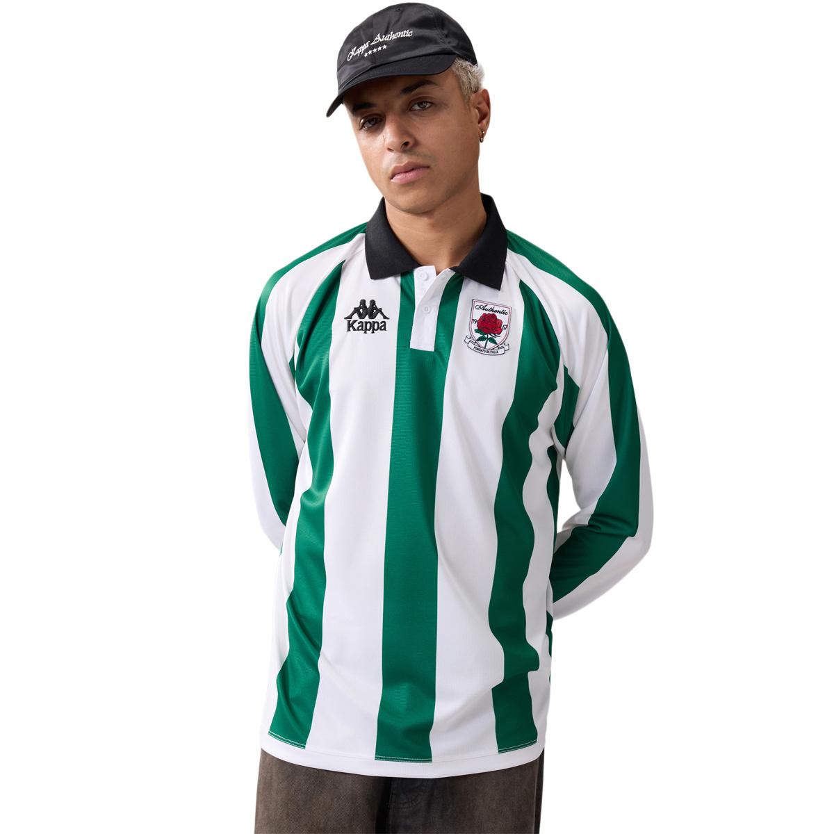Kappa Authentic Ovibet Langærmet Polo T-shirt Herre P01 green jacket-white-black