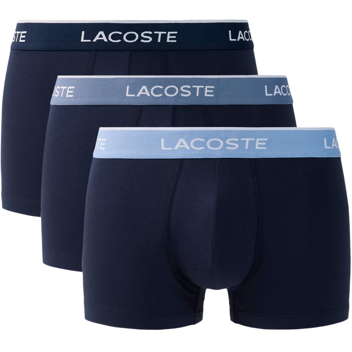 Lacoste Stretch Cotton 3-Pack Underbukser Herre NAVY BLUE/APHYLLA-THISTLE