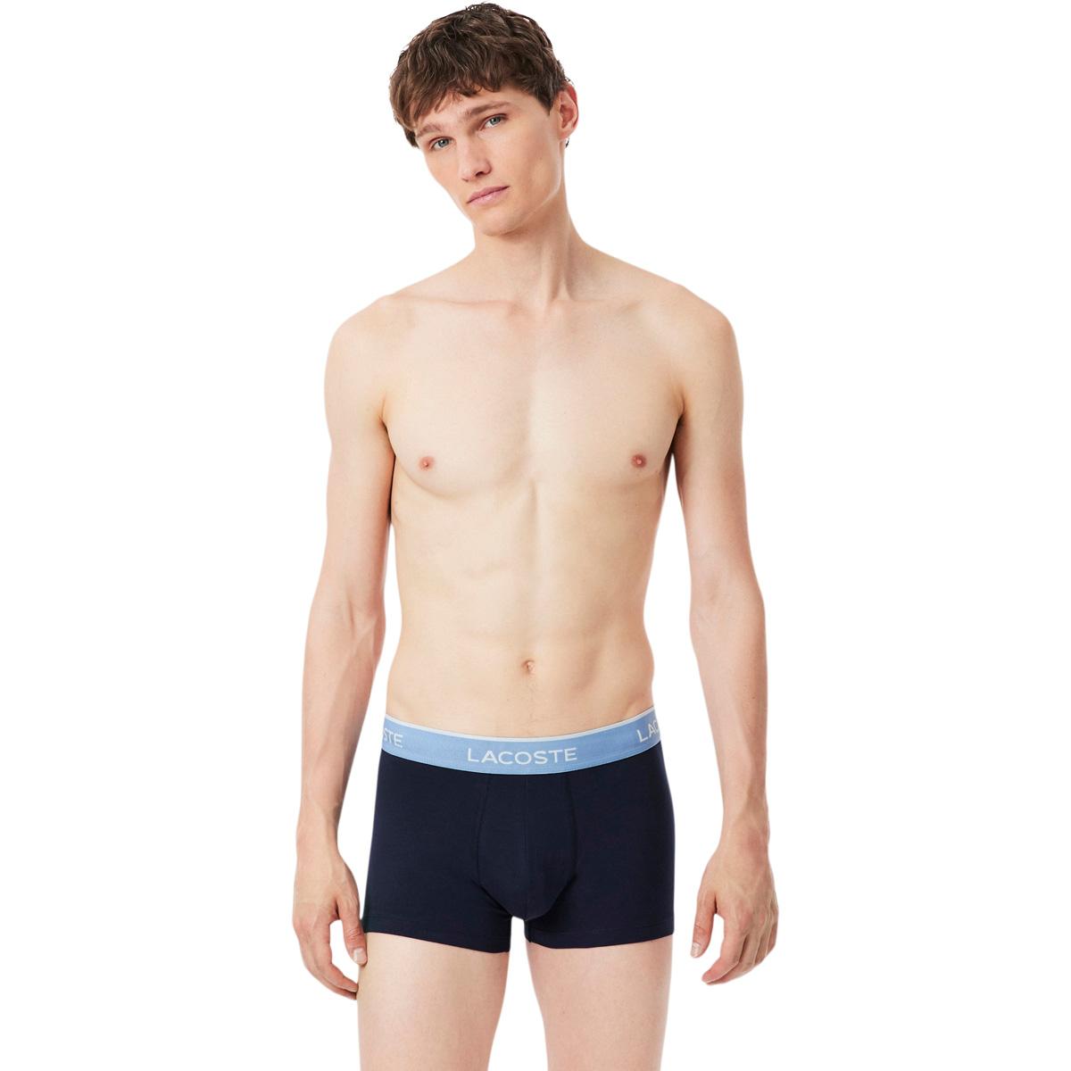 Lacoste Stretch Cotton 3-Pack Underbukser Herre NAVY BLUE/APHYLLA-THISTLE