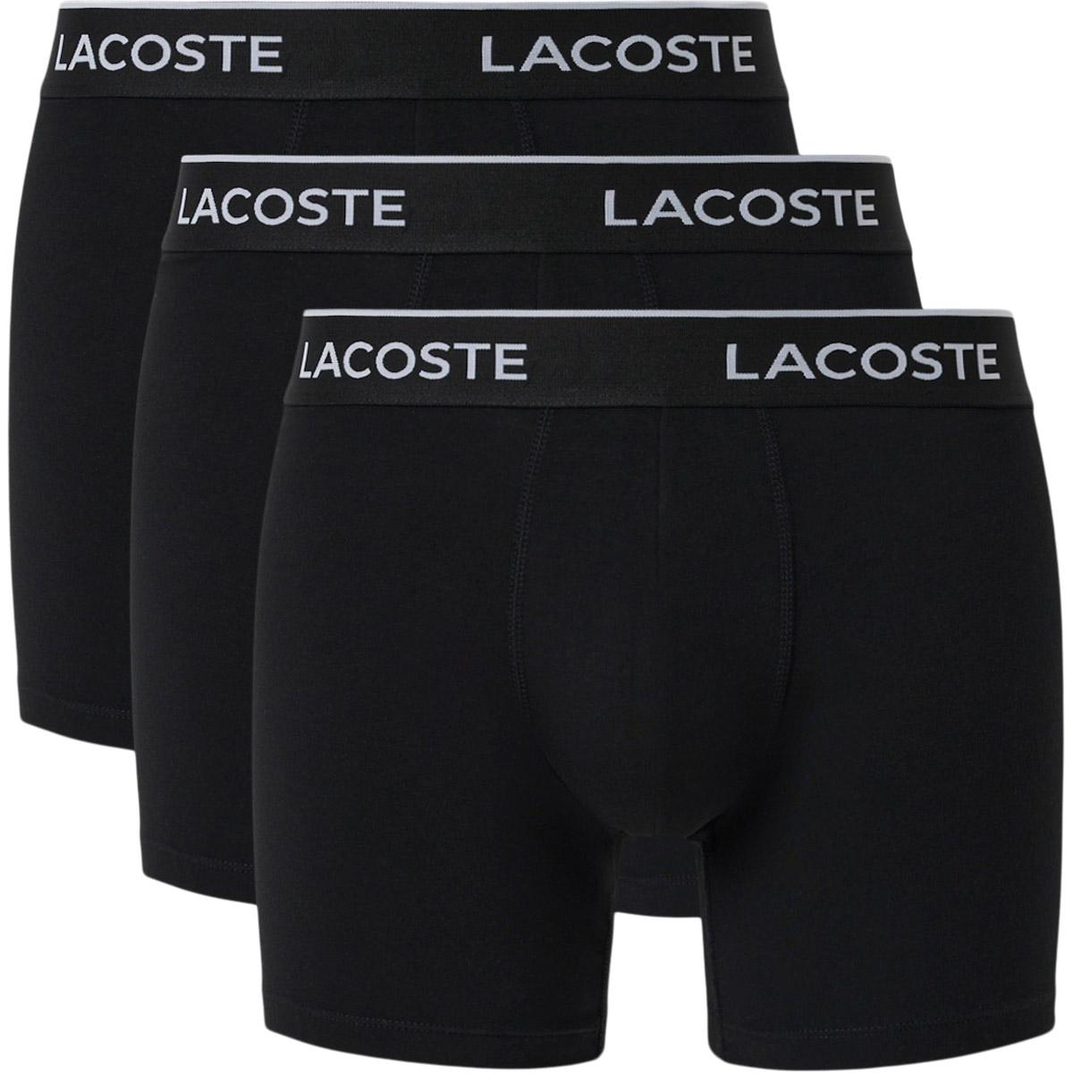 Lacoste Cotton Stretch Boxer Briefs 3-Pack Boxershorts Herre Black