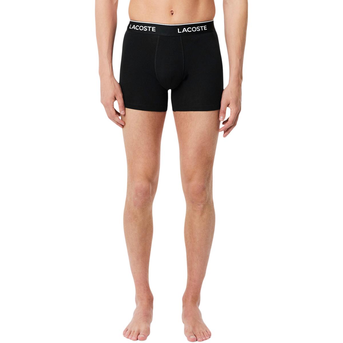 Lacoste Cotton Stretch Boxer Briefs 3-Pack Boxershorts Herre Black