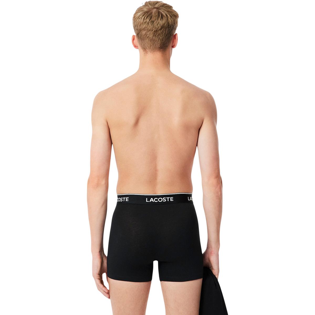 Lacoste Cotton Stretch Boxer Briefs 3-Pack Boxershorts Herre Black