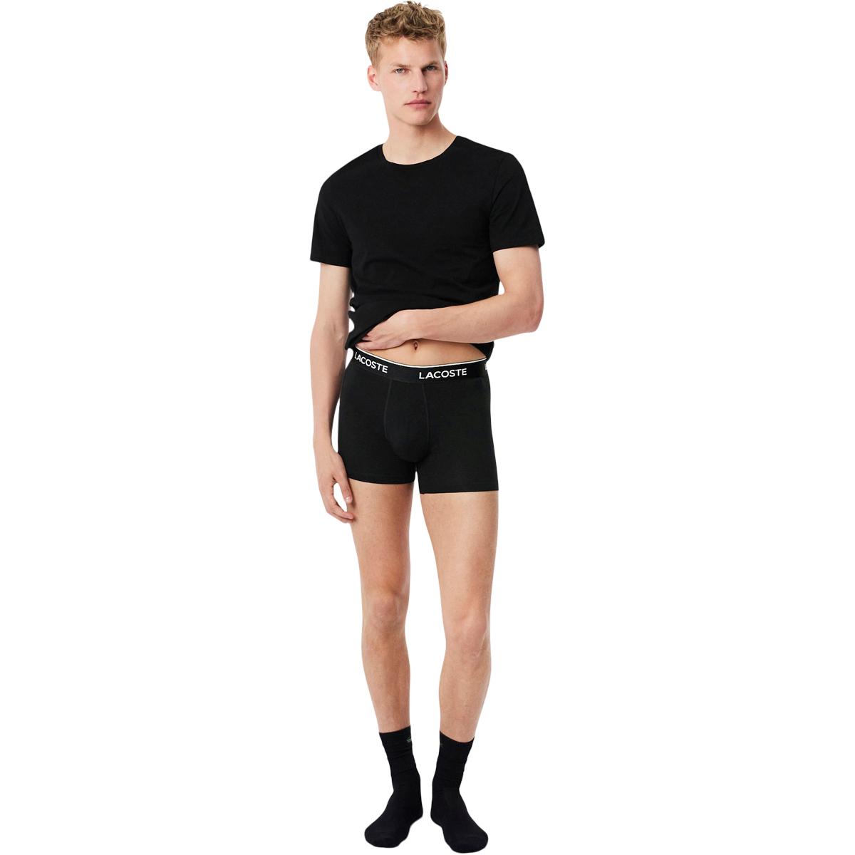 Lacoste Cotton Stretch Boxer Briefs 3-Pack Boxershorts Herre Black