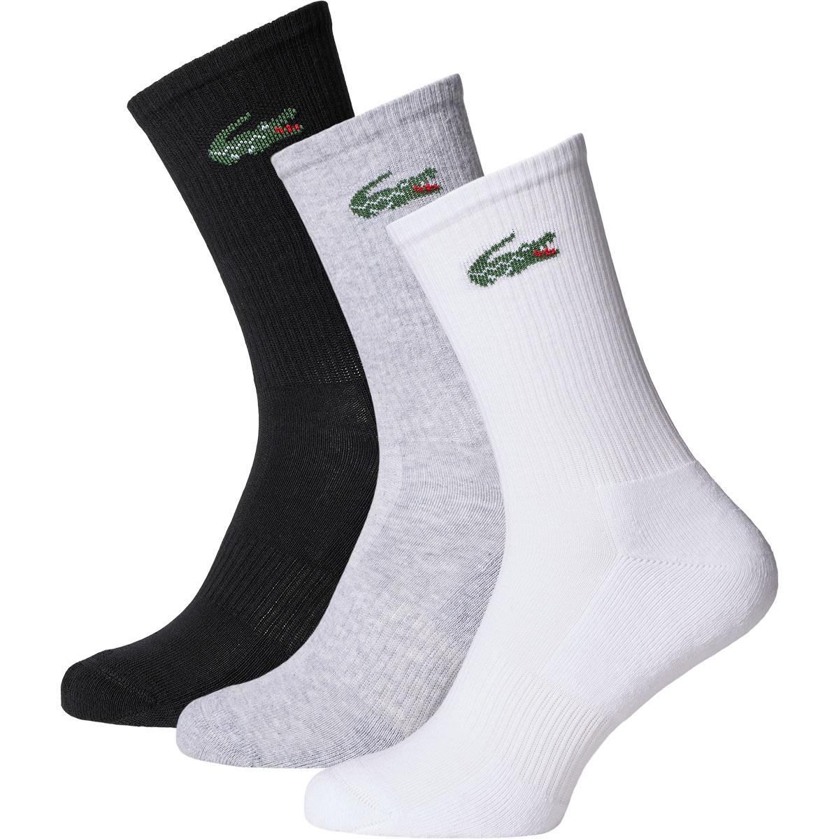 Lacoste Sport 3-Pack Strømper WHITE/SILVER CHINE-BLACK