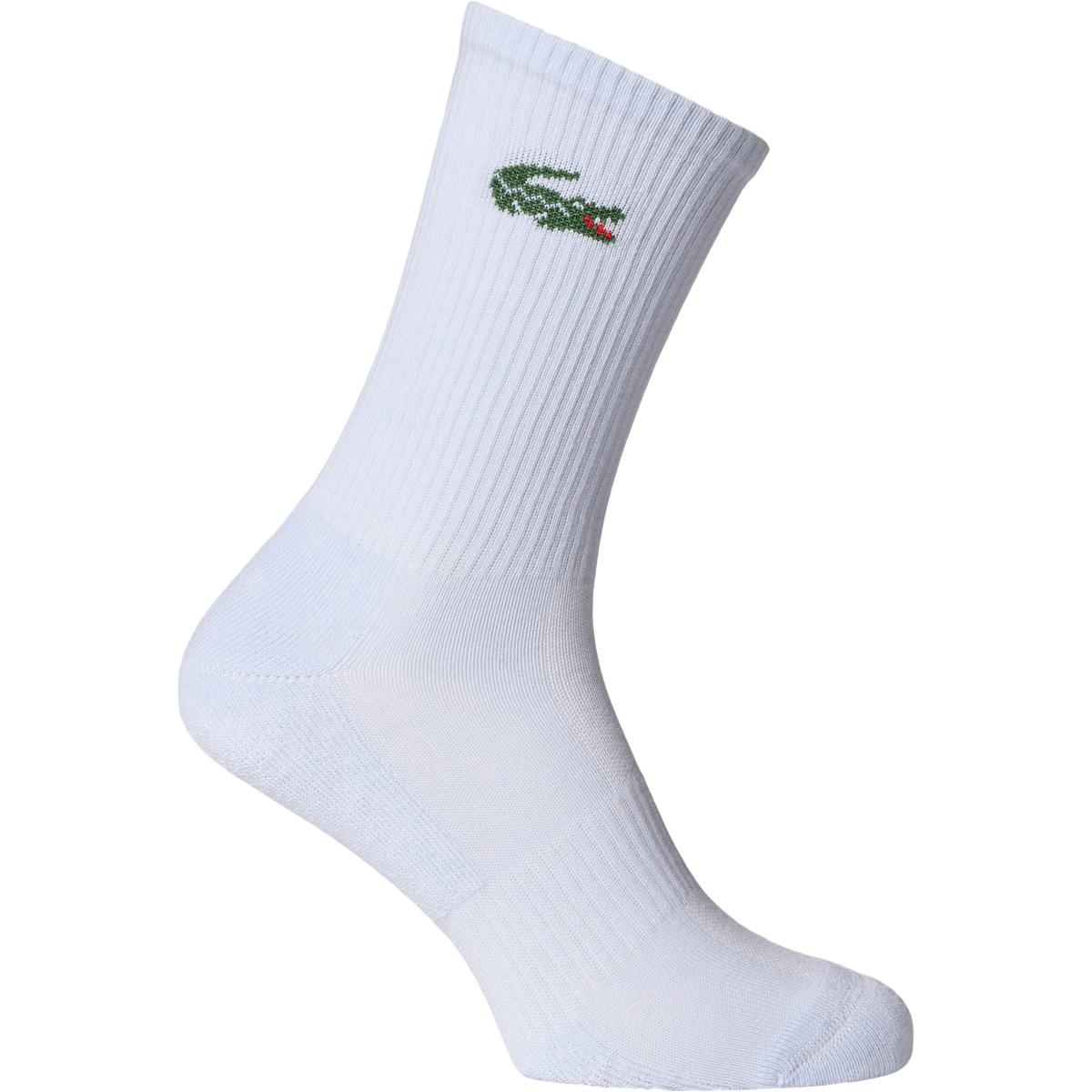 Lacoste Ribbed 3-Pack Strømper Blanc/Bleu Clair/Gris