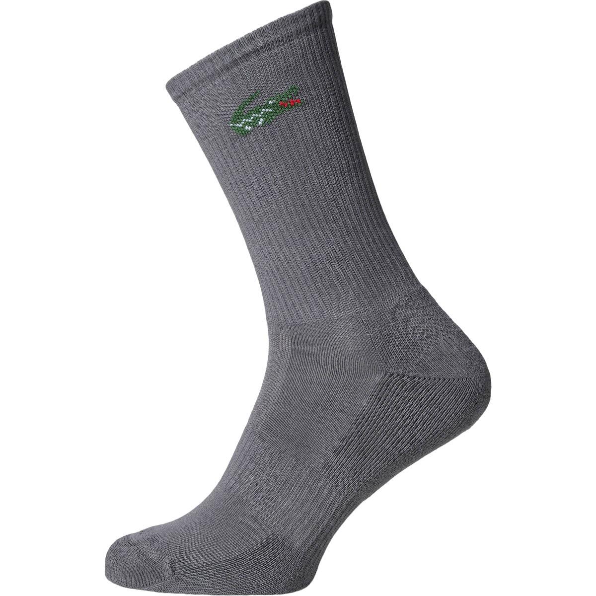 Lacoste Ribbed 3-Pack Strømper Blanc/Bleu Clair/Gris