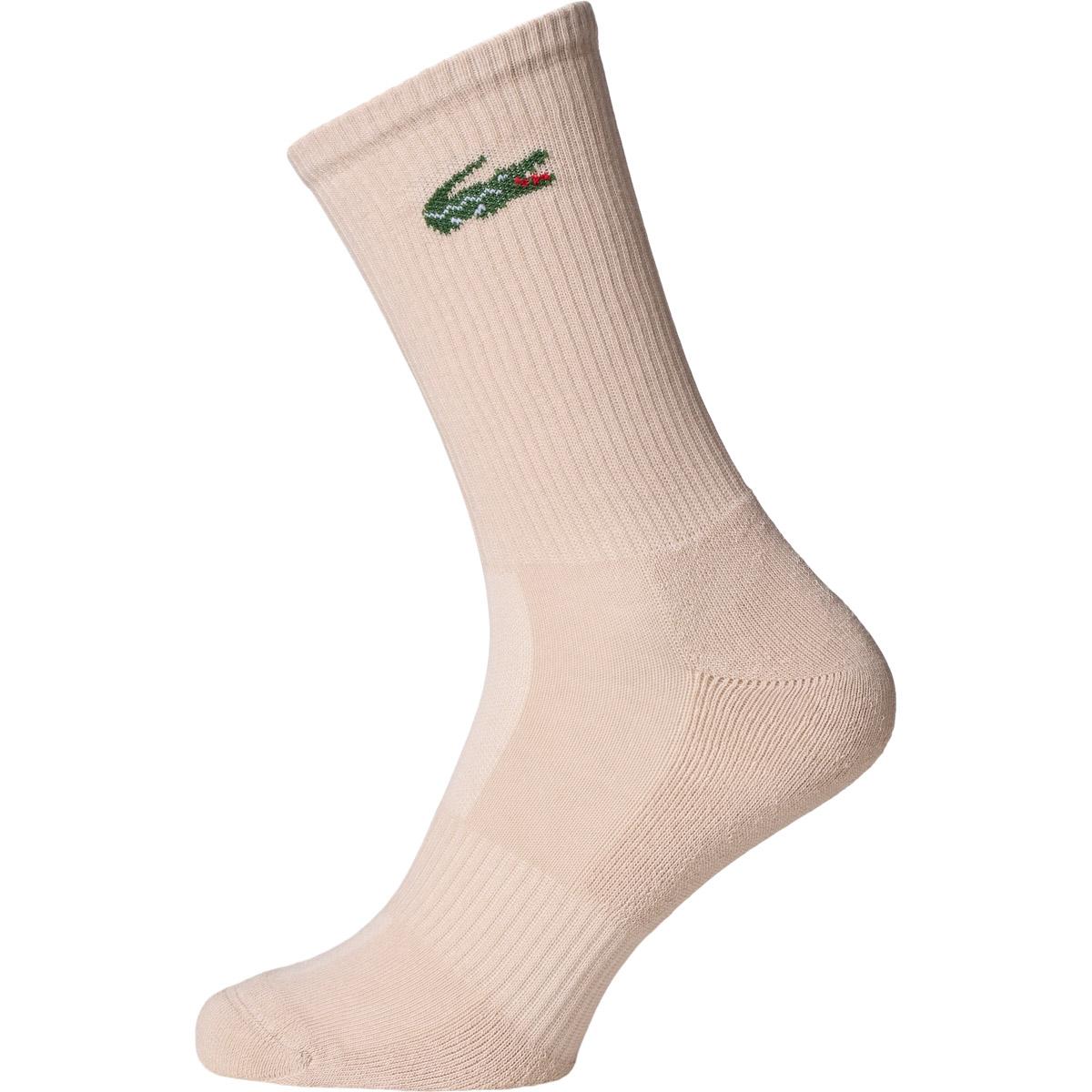 Lacoste Ribbed 3-Pack Strømper LATTE/SISAL-GRUME