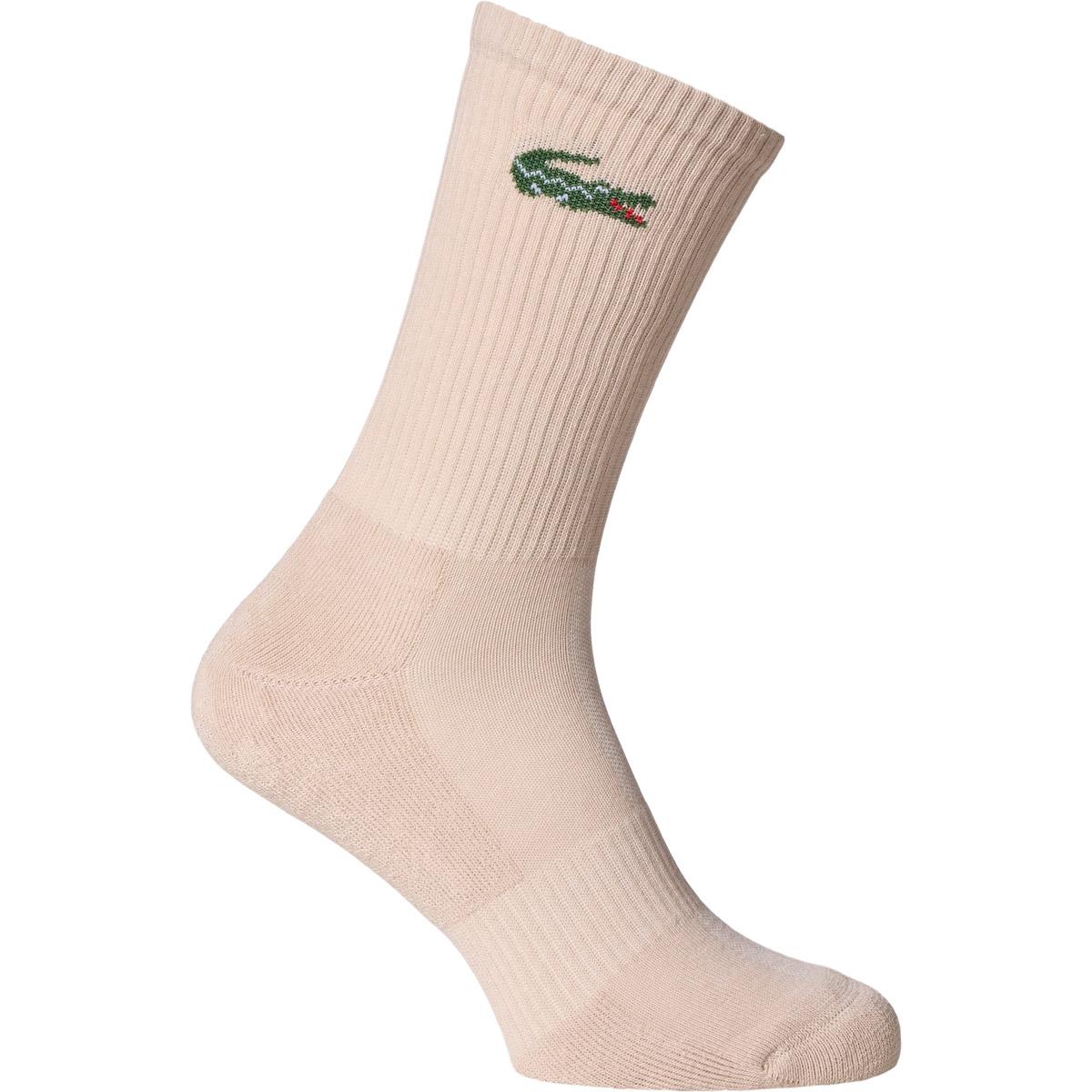 Lacoste Ribbed 3-Pack Strømper LATTE/SISAL-GRUME