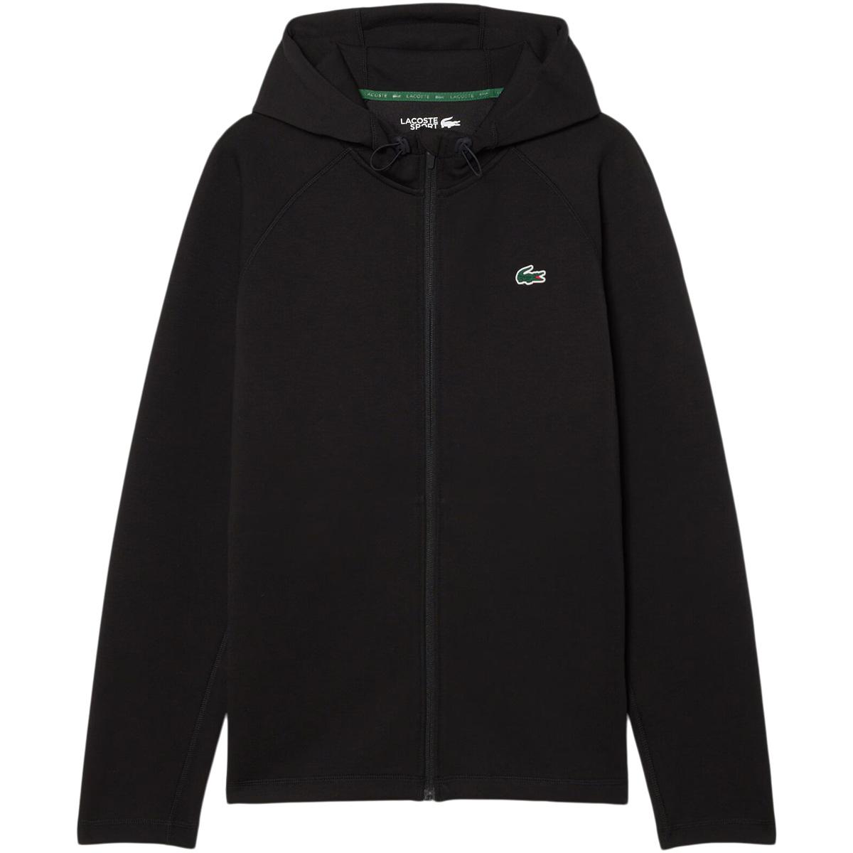 Lacoste Sport Stretch Full Zip Hettegenser Herre Black