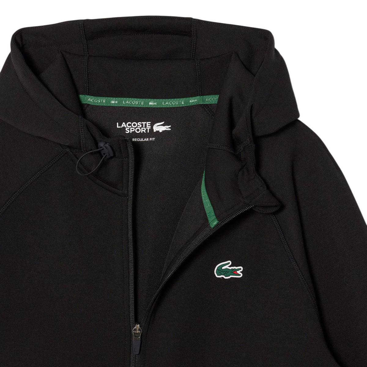 Lacoste Sport Stretch Full Zip Hettegenser Herre Black
