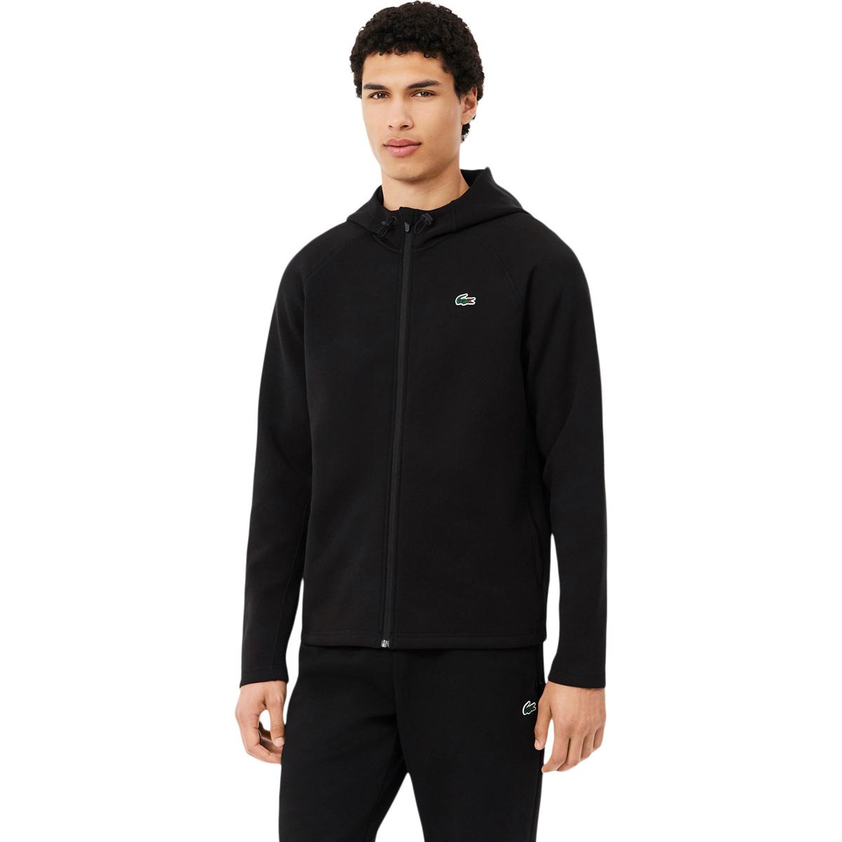 Lacoste Sport Stretch Full Zip Hettegenser Herre Black