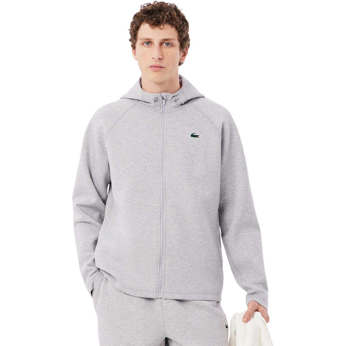 Lacoste Sport Stretch Full Zip Hettegenser Herre Grey