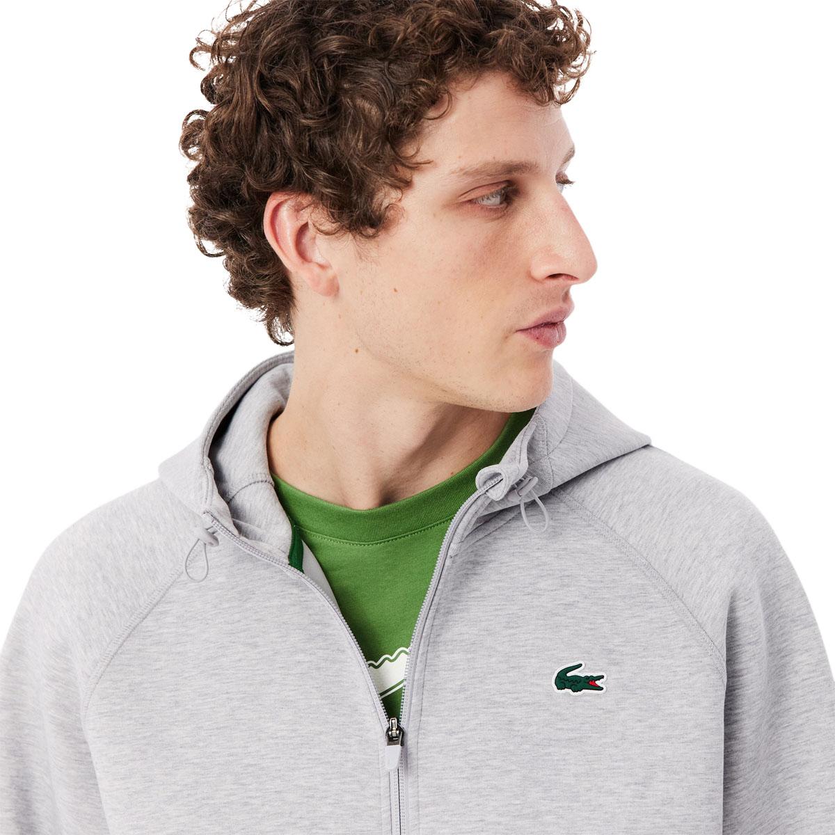 Lacoste Sport Stretch Full Zip Hettegenser Herre Grey